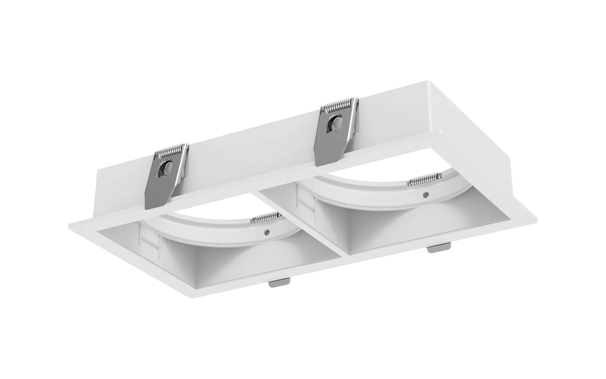 M9774  Sunrise 2 x 20W Rectangular Recessed  Spotlight,White outer frame,Cutout:190x95mm, 3yrs Warranty